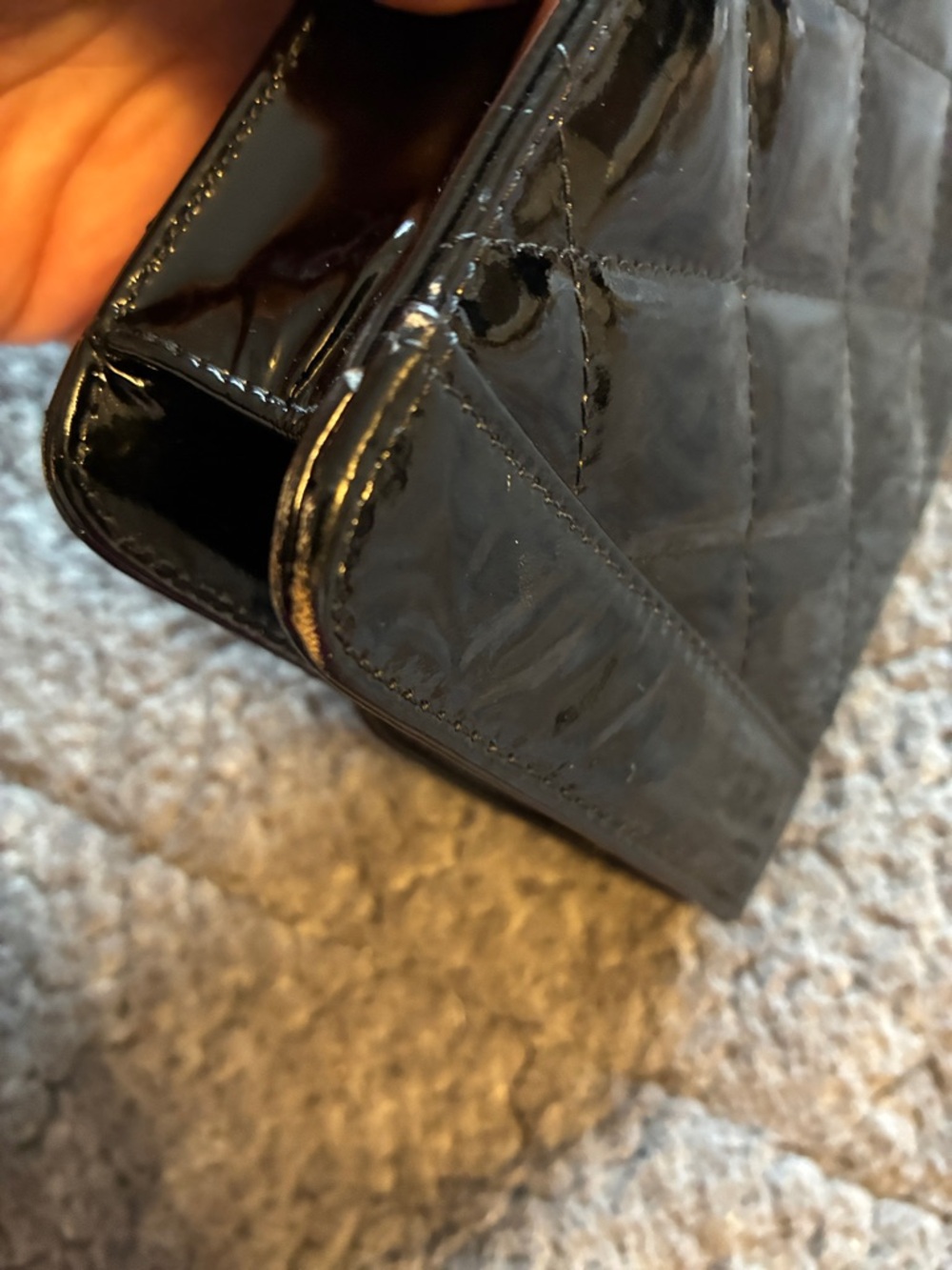 CHANEL Diana Black Patent Quilted Shoulder Bag with Gold Chain⭐️ - Picture 6 of 6